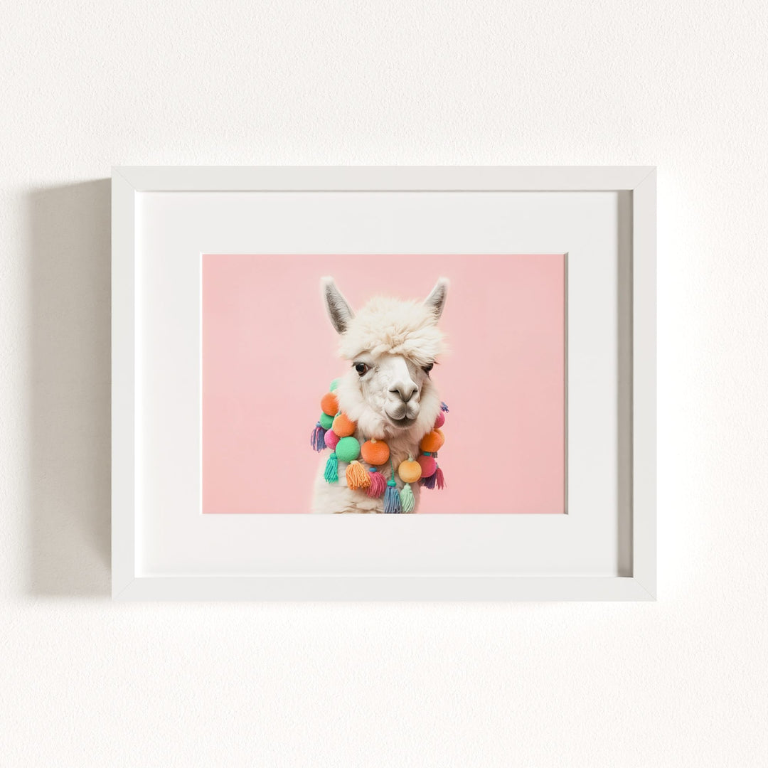 Rainbow Alpaca Wall Art Print