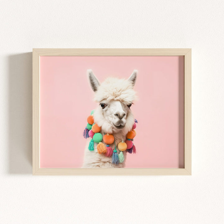 Rainbow Alpaca Wall Art Print