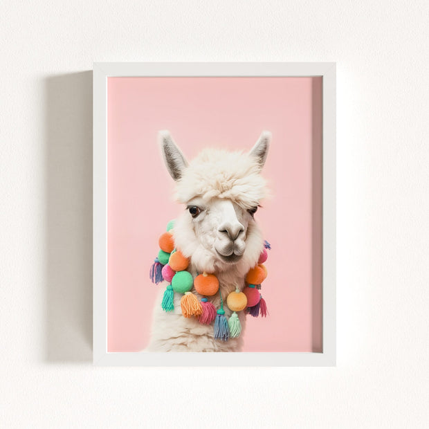 Rainbow Alpaca Wall Art Print