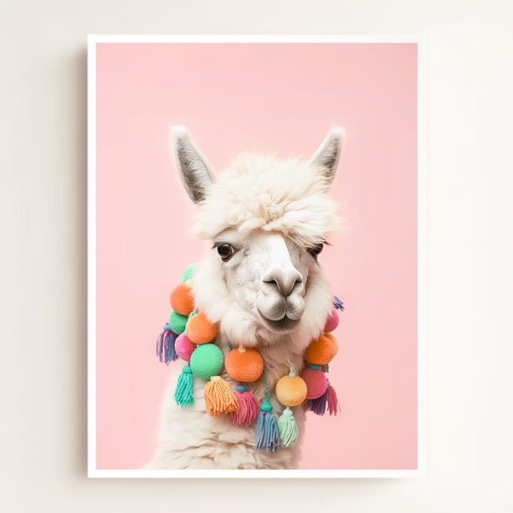 Rainbow Alpaca Wall Art Print