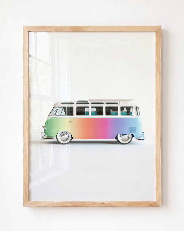 Rainbow Bus – Framed