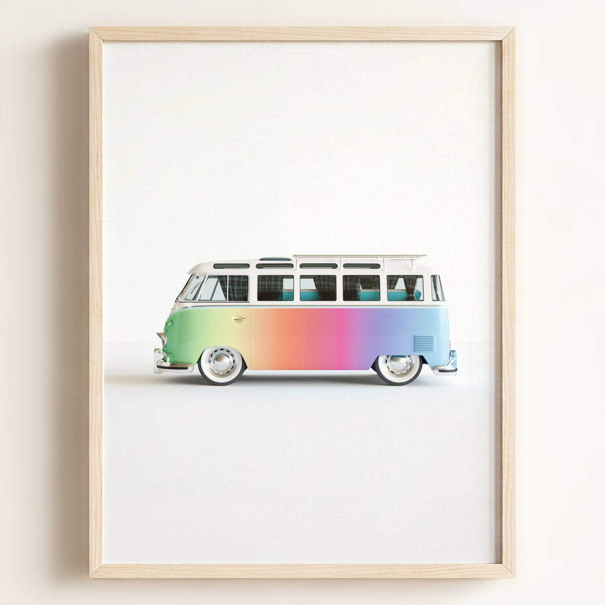 Rainbow Bus — Framed