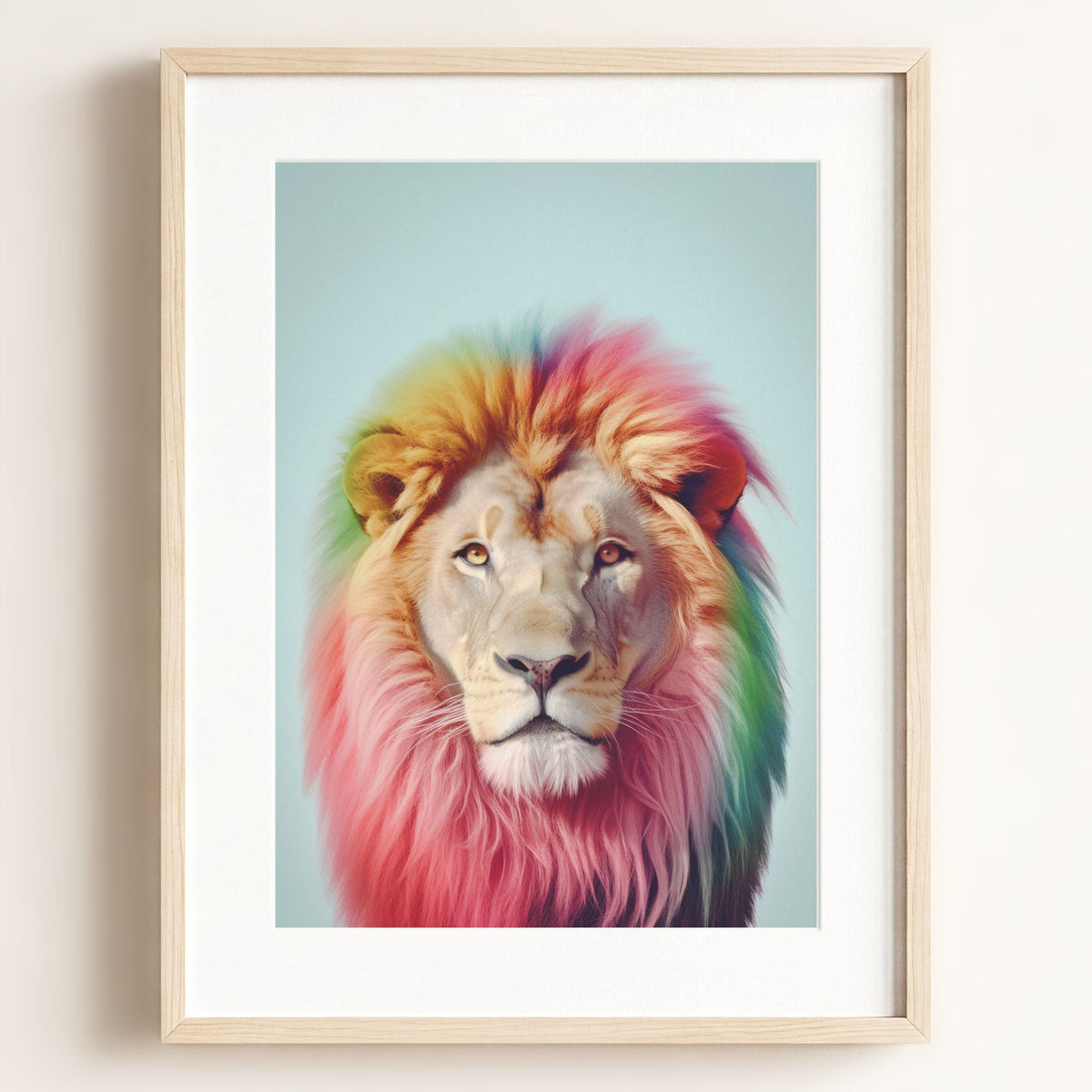 Rainbow Lion — Framed