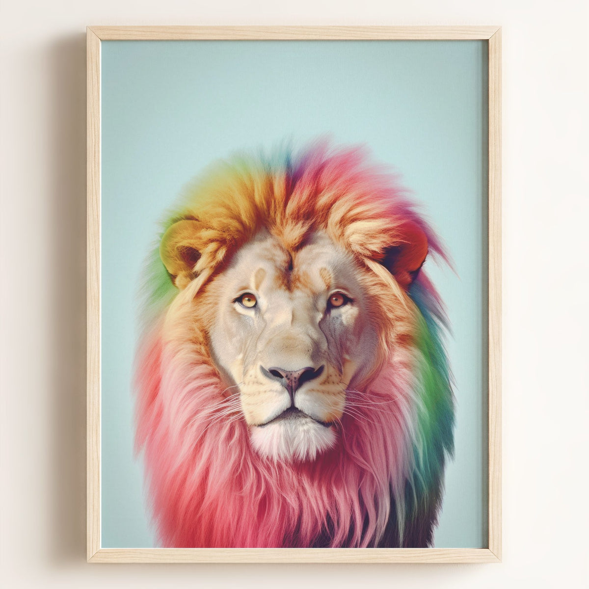Rainbow Lion — Framed