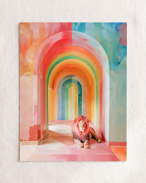 Rainbow Room Lion Art Print