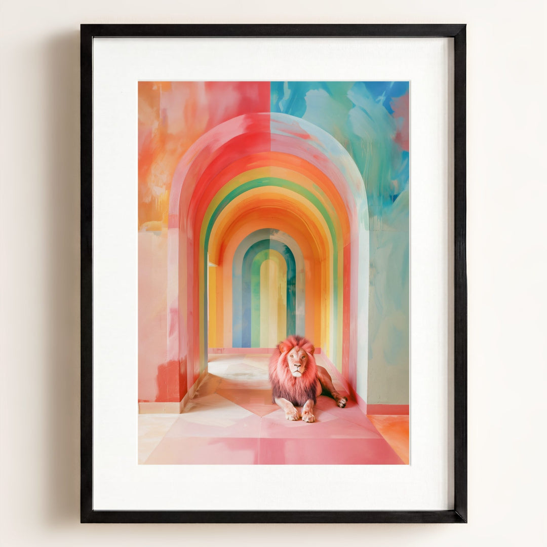 Rainbow Room Lion Art Print