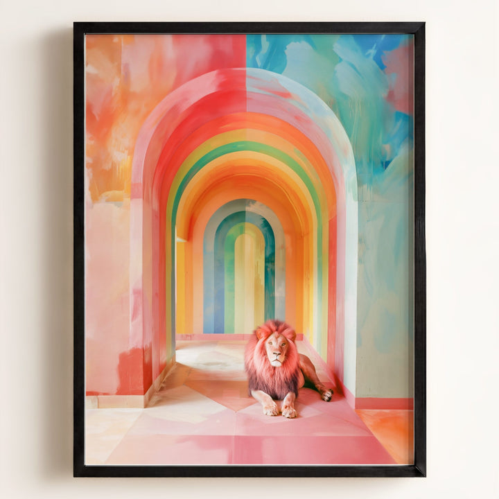 Rainbow Room Lion Art Print