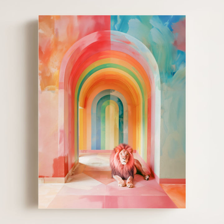 Rainbow Room Lion Art Print