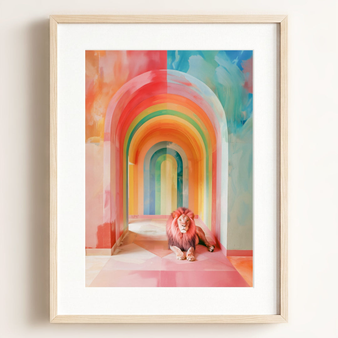 Rainbow Room Lion Art Print