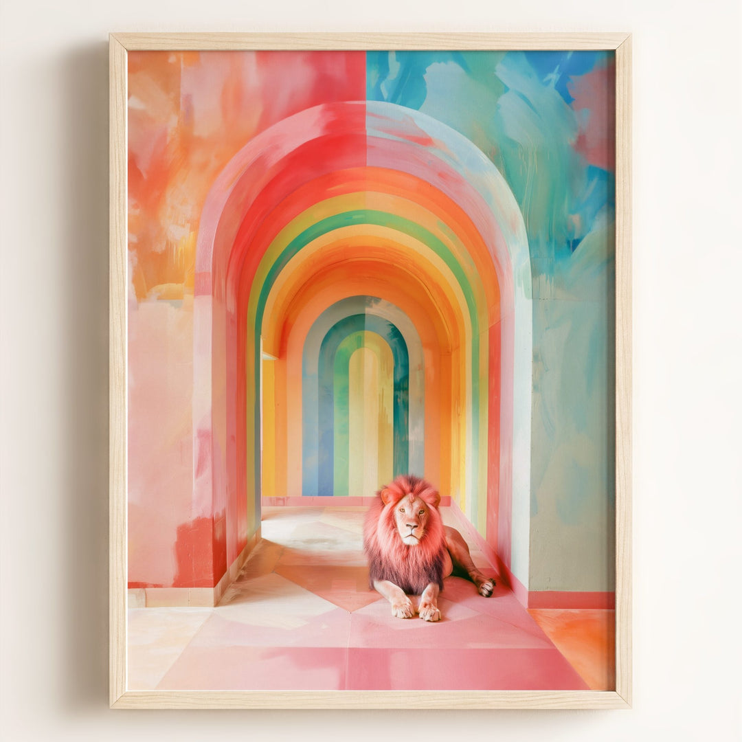 Rainbow Room Lion Art Print