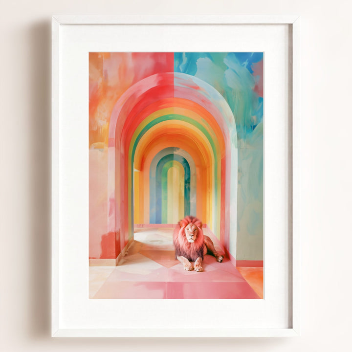 Rainbow Room Lion Art Print