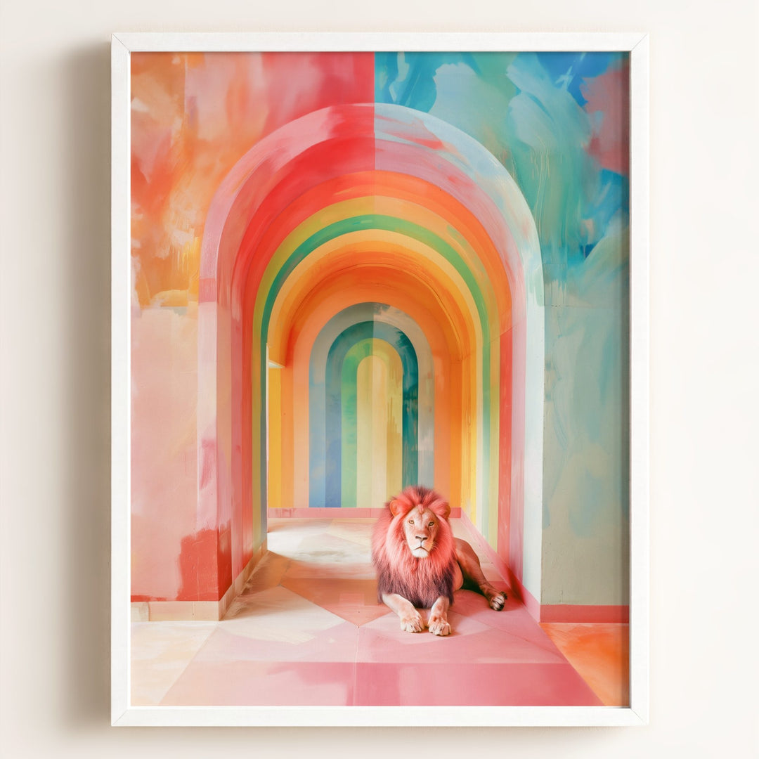 Rainbow Room Lion Art Print