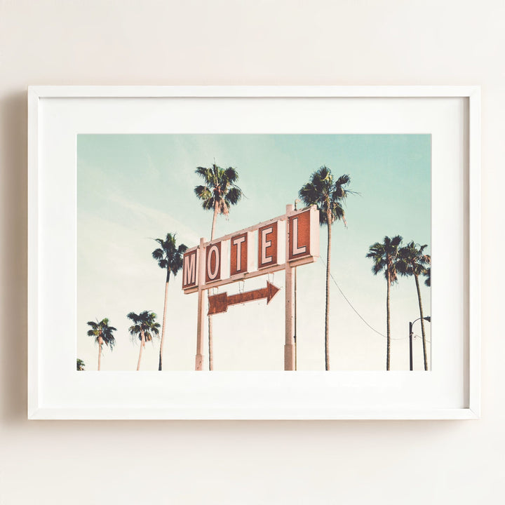 Retro Motel and Palms - horizontal wall art