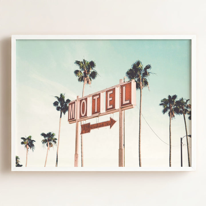 Retro Motel and Palms - horizontal wall art