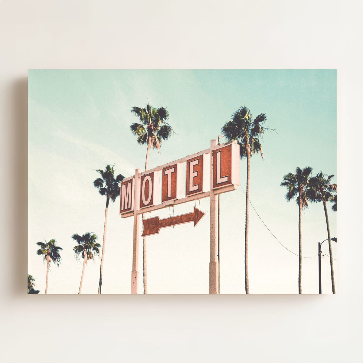 Retro Motel and Palms - horizontal wall art