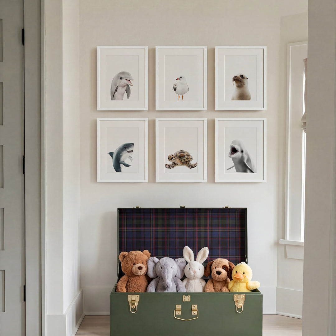 Sea Animals Set of 6 Nursery Decor Art Prints