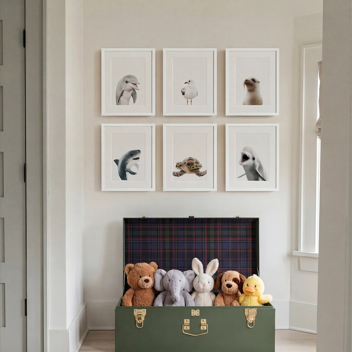 Sea Animals Set of 6 Nursery Decor Art Prints