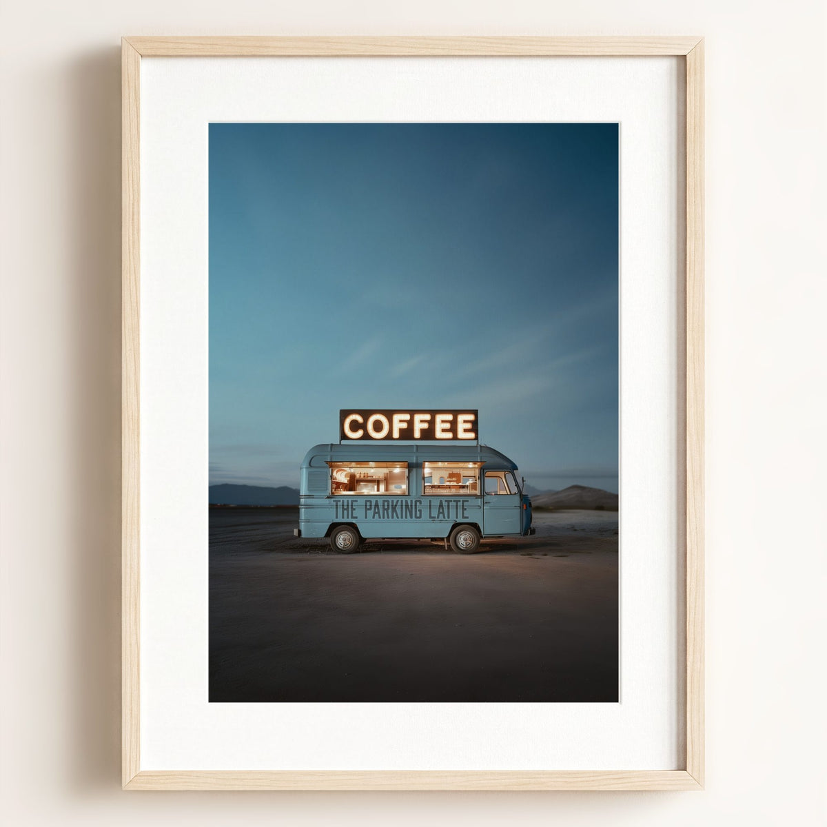 The Parking Latte Food Truck Art — Framed