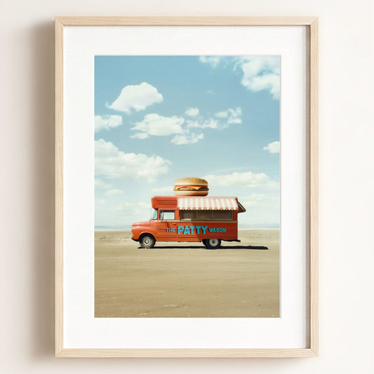 The Patty Wagon Food Truck Art — Framed
