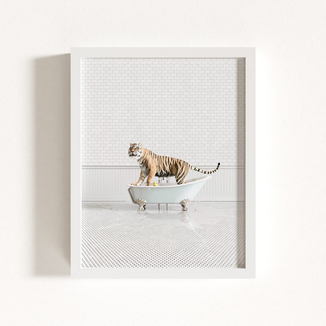 Tiger in Blue Bathtub