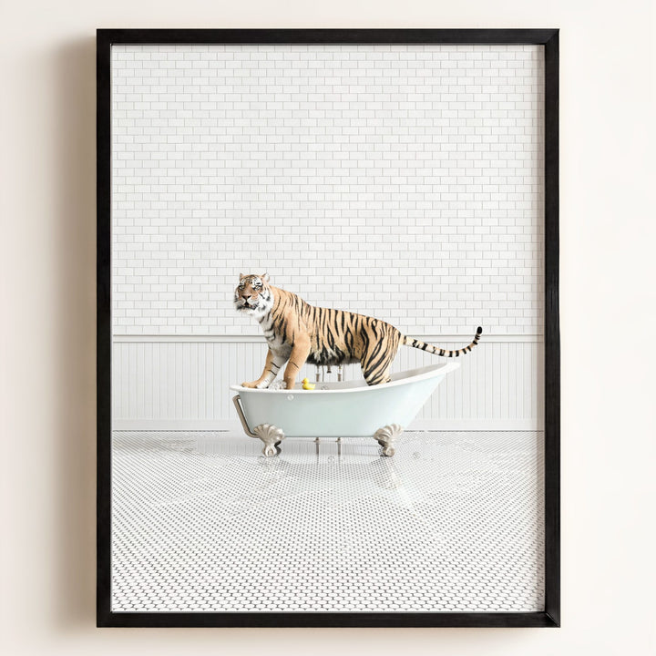 Tiger in Blue Bathtub