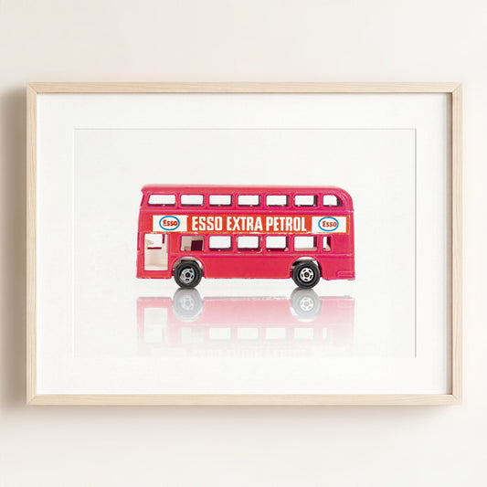 Toy Cars: Red Double Decker Bus Art — Framed Art