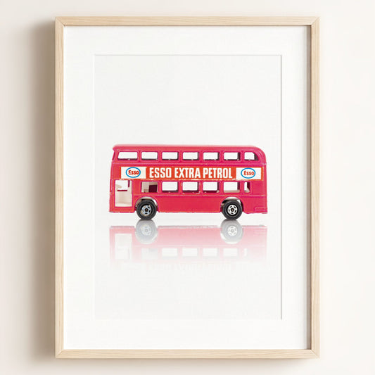 Toy Cars: Red Double Decker Bus Art — Framed Art