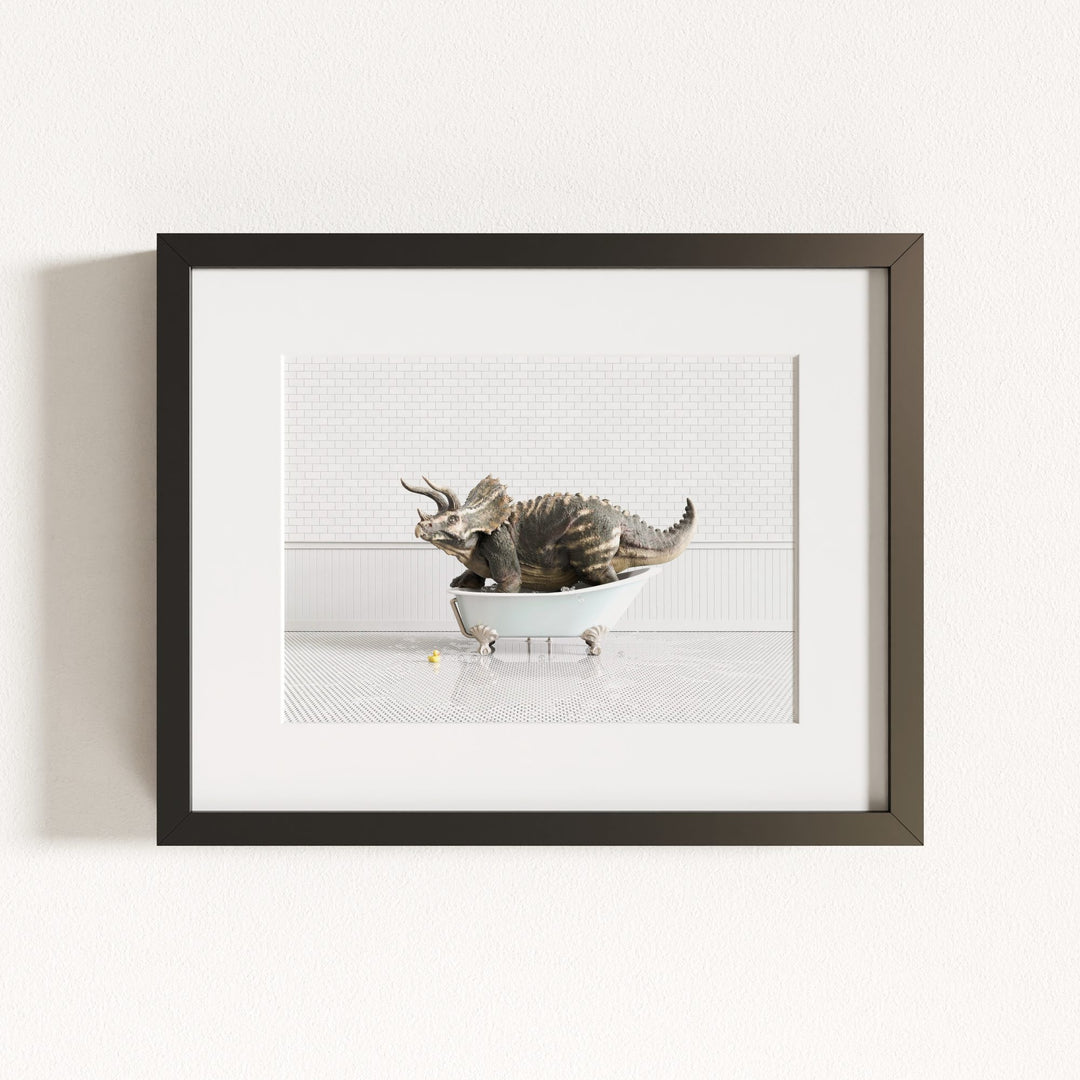 Triceratops in Blue Bathtub