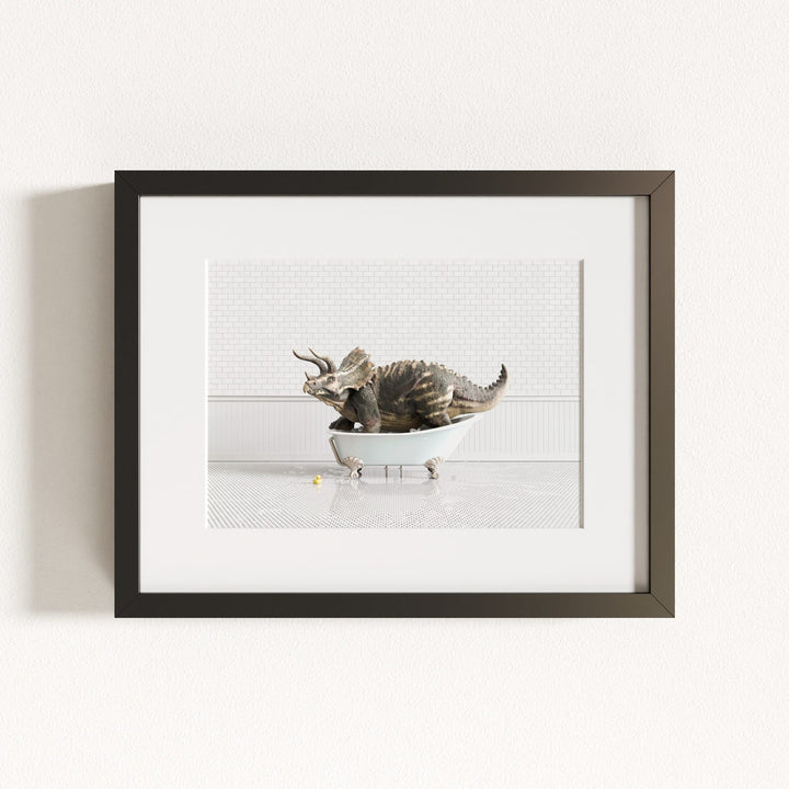 Triceratops in Blue Bathtub