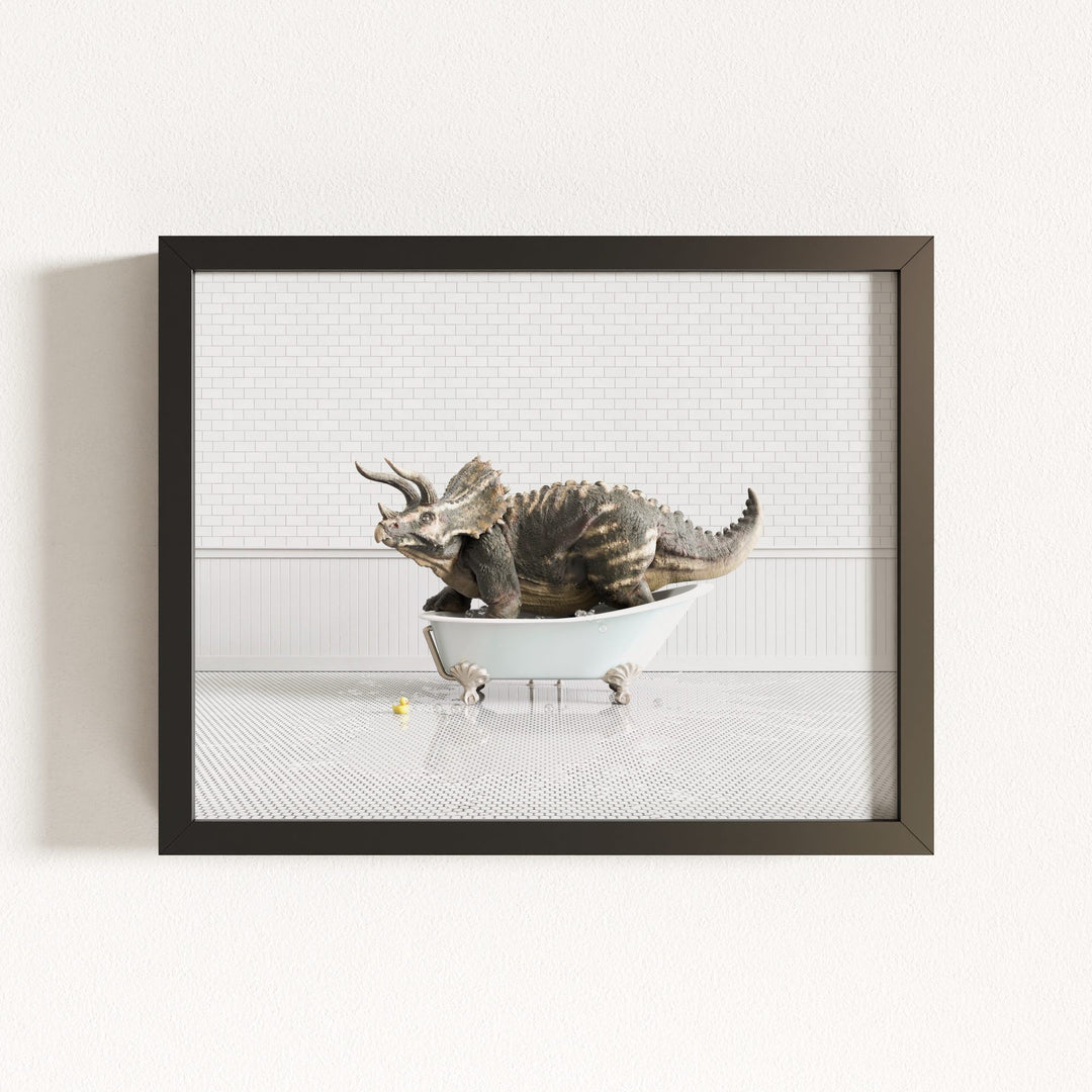 Triceratops in Blue Bathtub