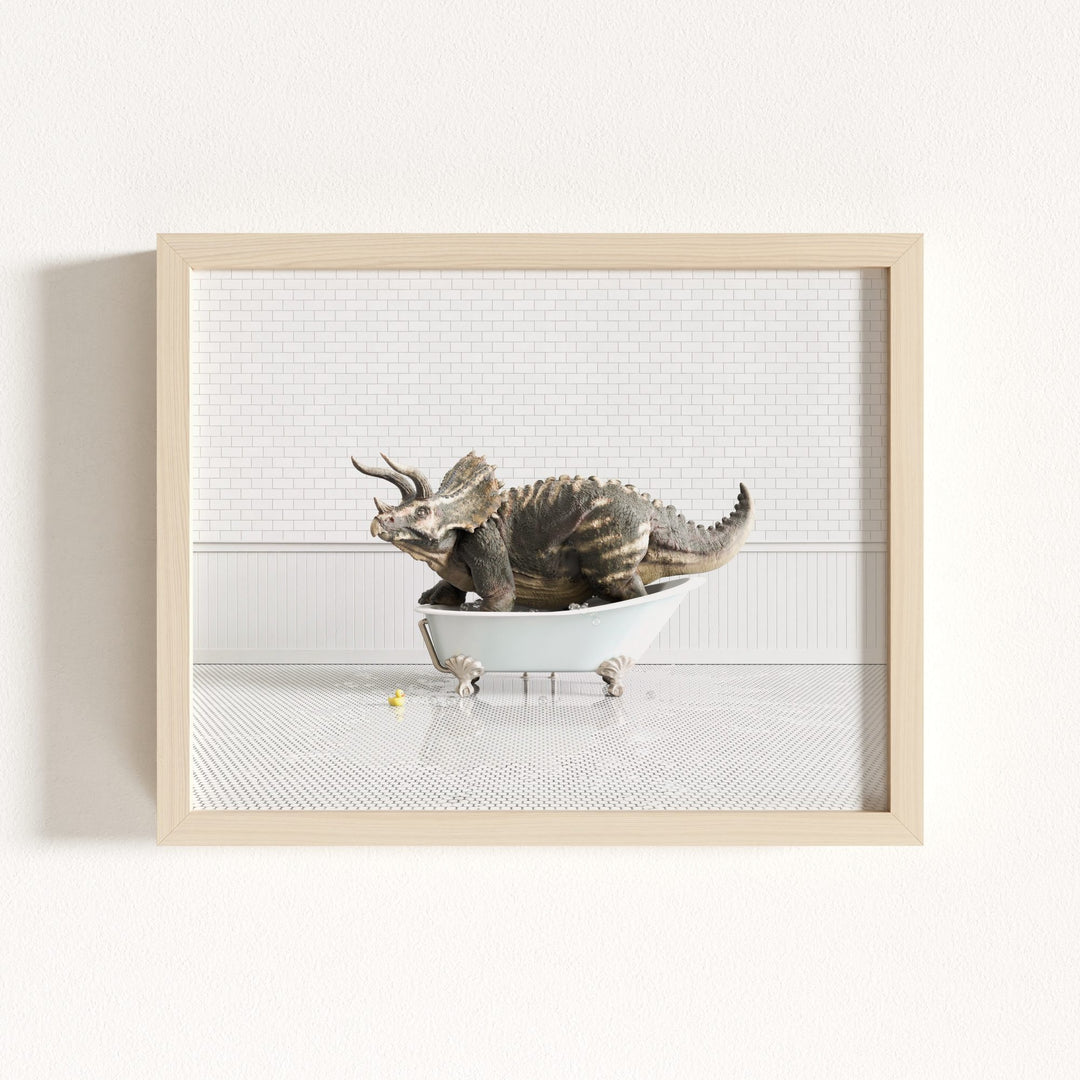 Triceratops in Blue Bathtub
