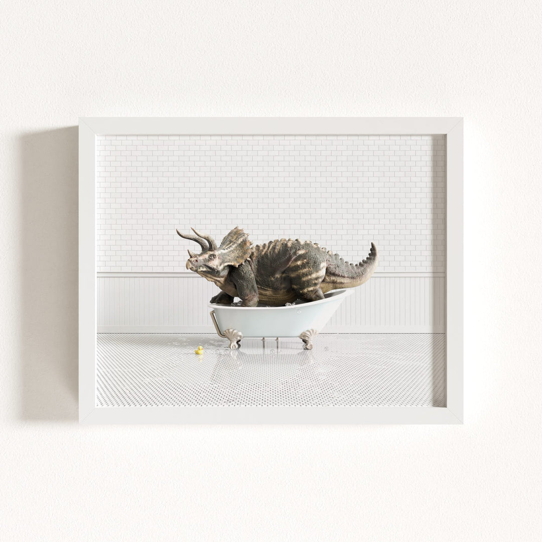Triceratops in Blue Bathtub