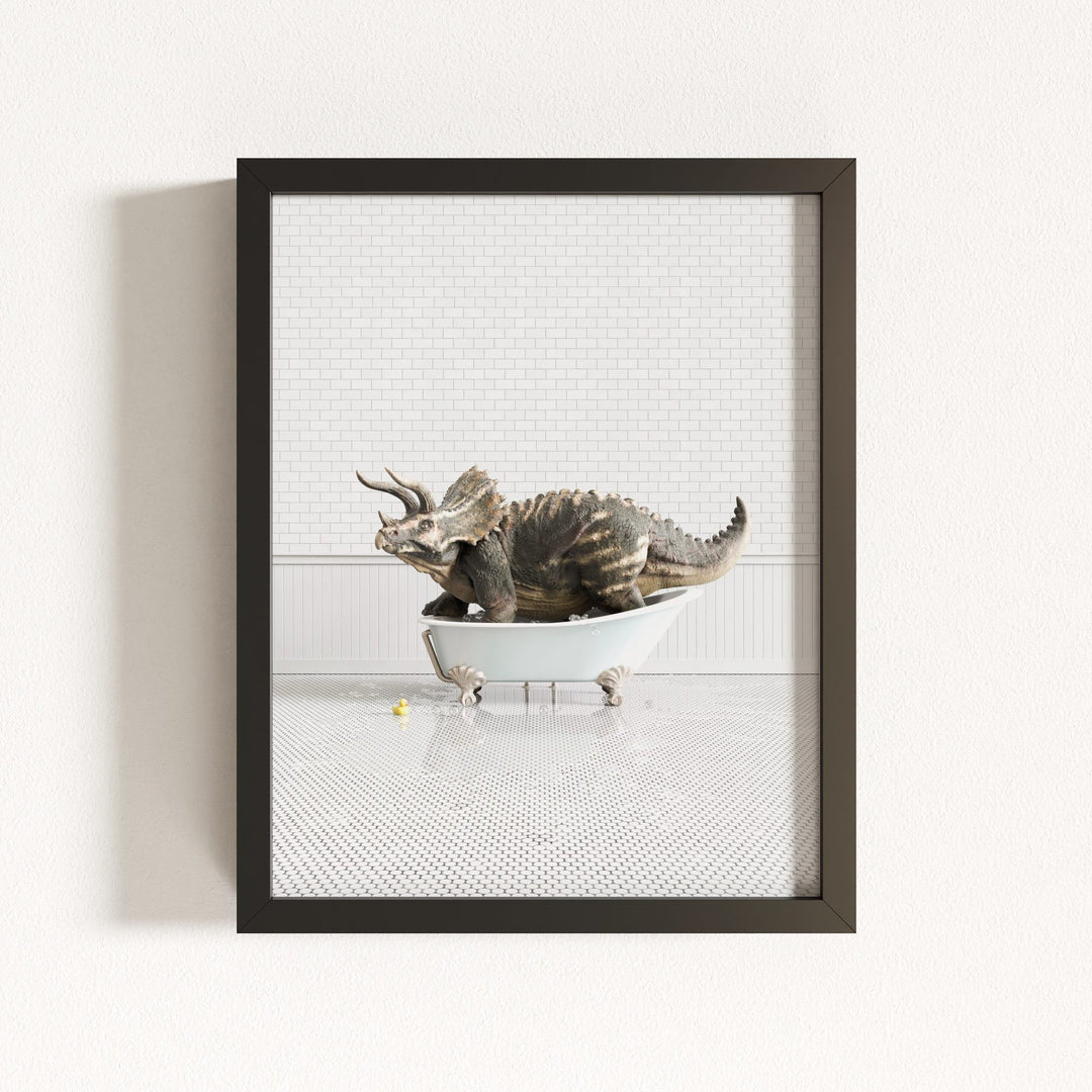 Triceratops in Blue Bathtub