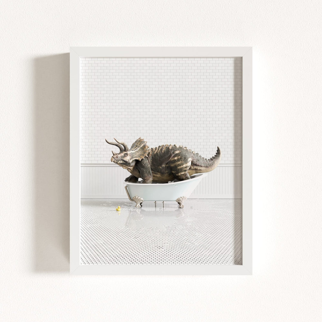 Triceratops in Blue Bathtub
