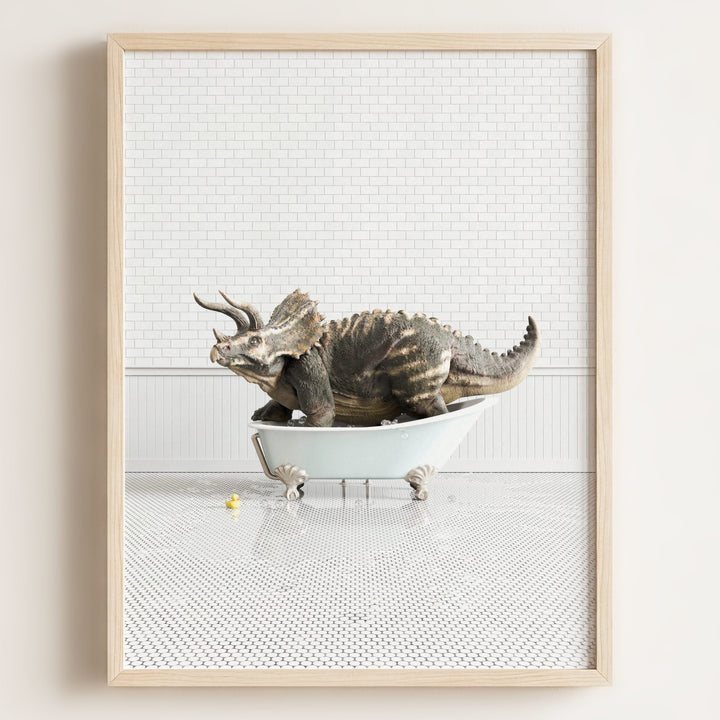 Triceratops in Blue Bathtub