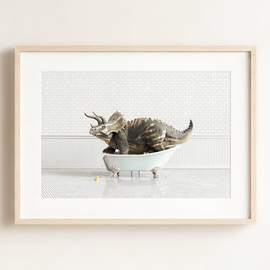 Triceratops in Blue Bathtub