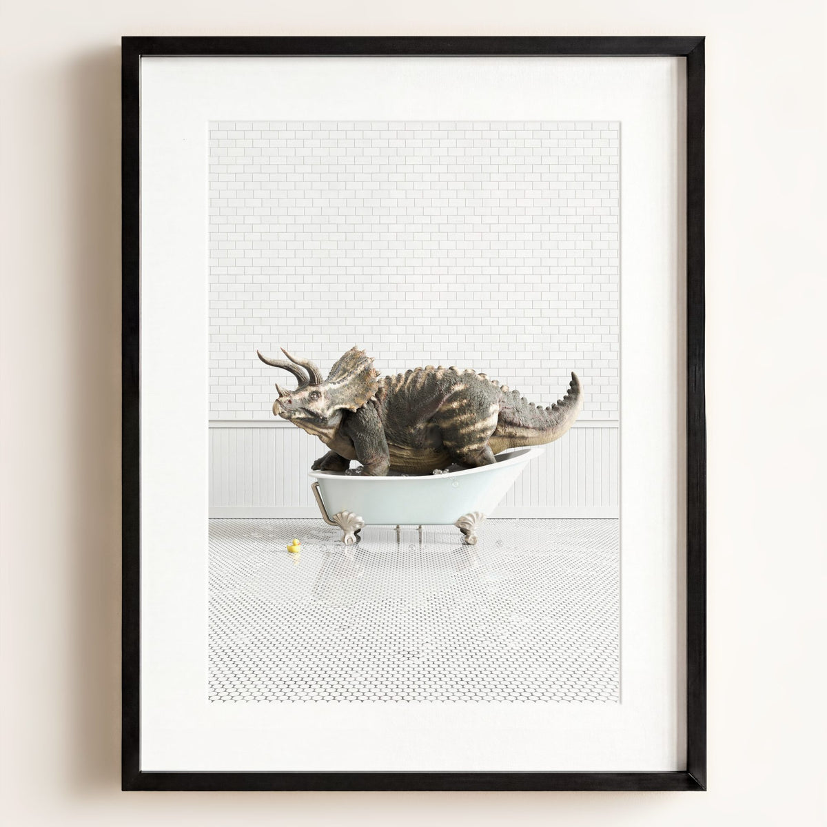 Triceratops in Blue Bathtub
