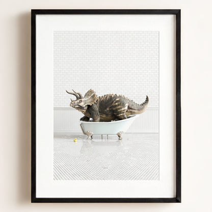 Triceratops in Blue Bathtub