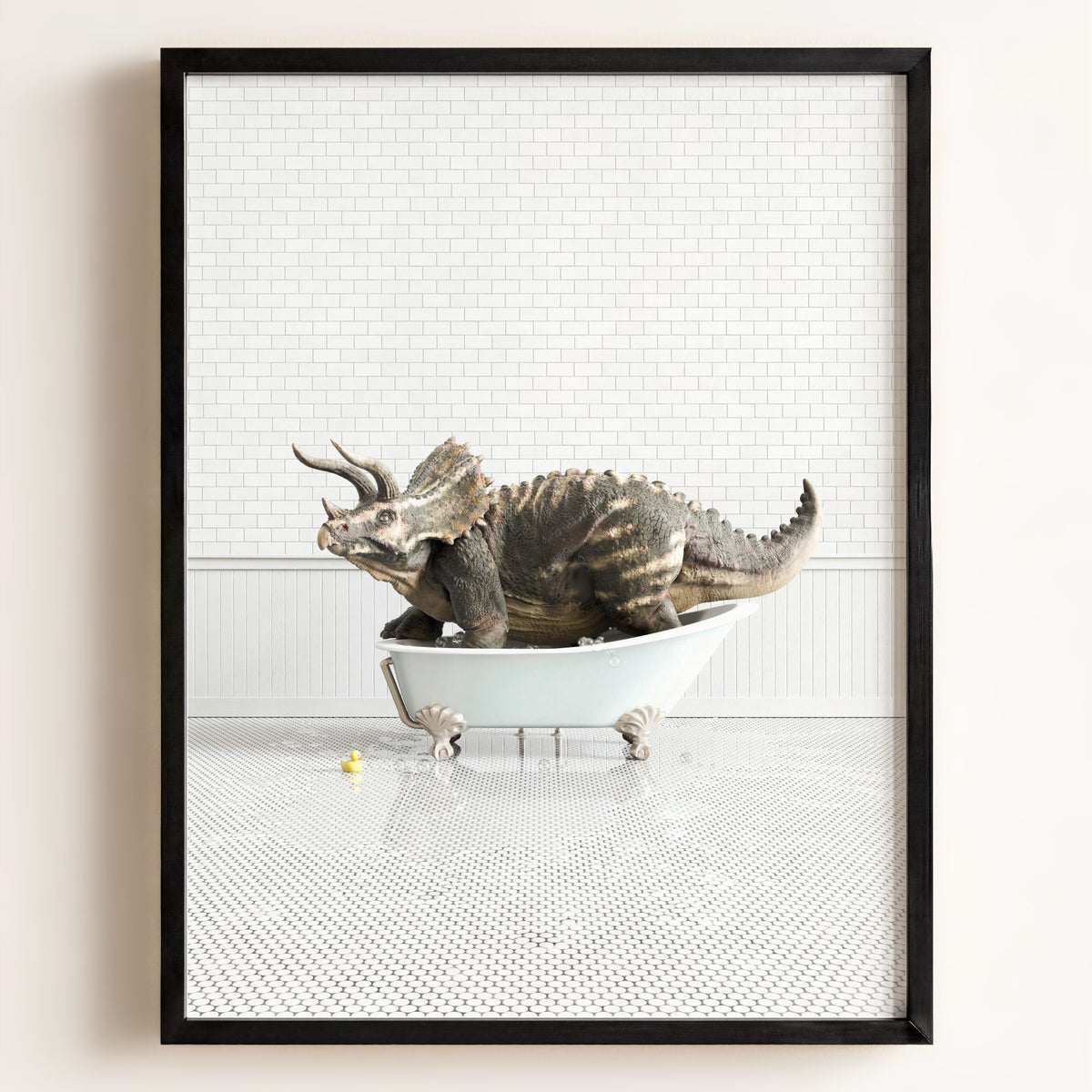 Triceratops in Blue Bathtub