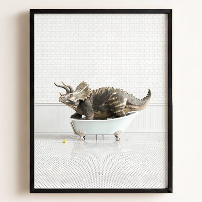 Triceratops in Blue Bathtub