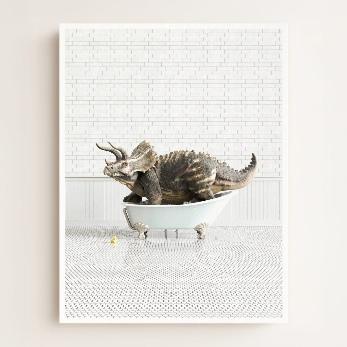 Triceratops in Blue Bathtub