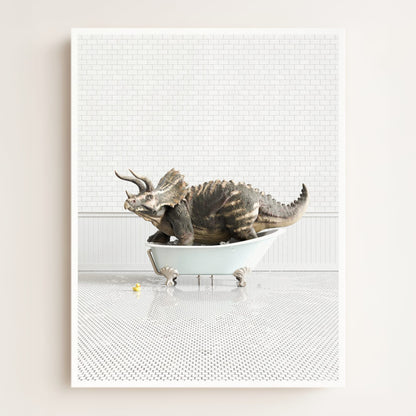 Triceratops in Blue Bathtub