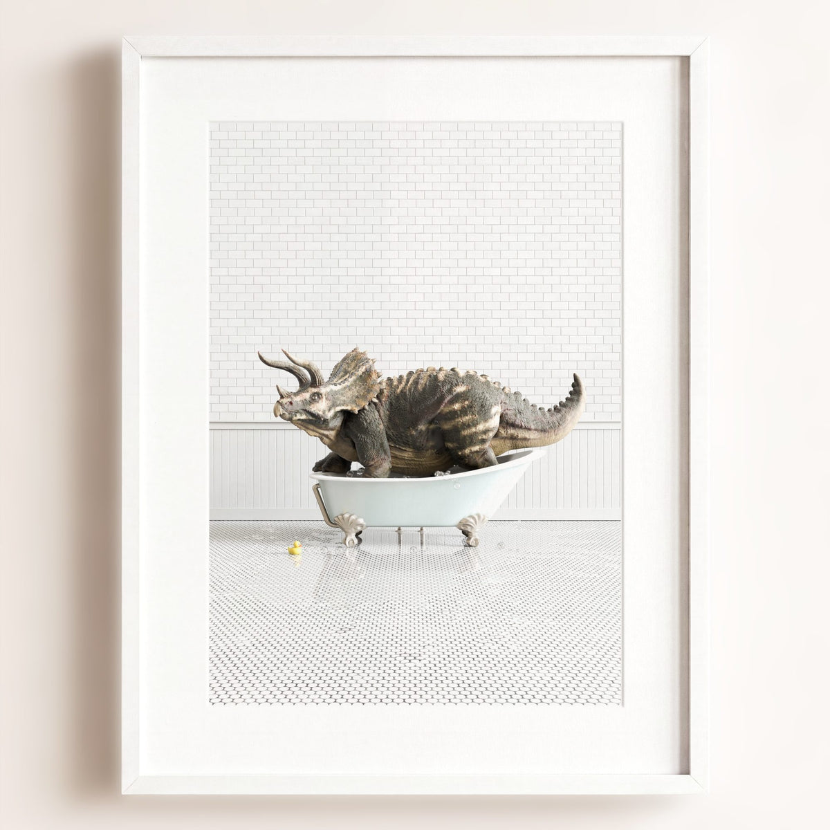 Triceratops in Blue Bathtub