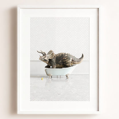 Triceratops in Blue Bathtub