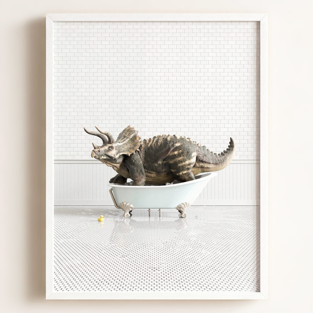 Triceratops in Blue Bathtub