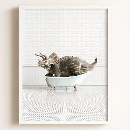 Triceratops in Blue Bathtub
