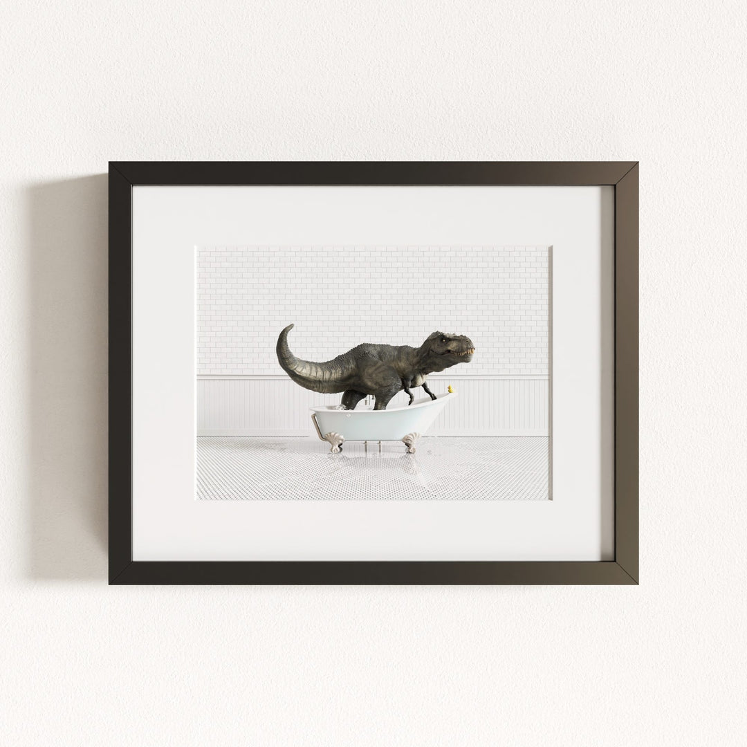 Tyrannosaurus Rex in Blue Bathtub