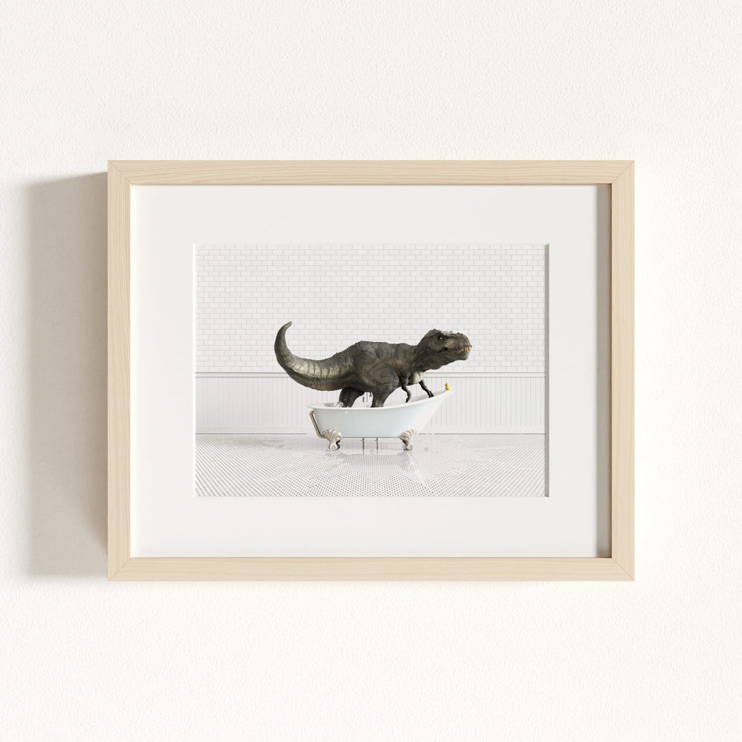 Tyrannosaurus Rex in Blue Bathtub