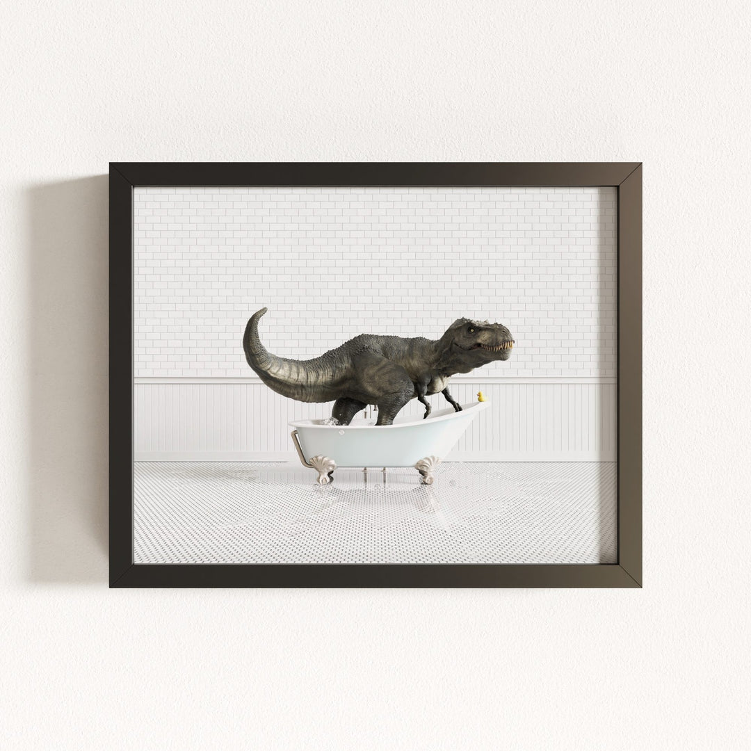 Tyrannosaurus Rex in Blue Bathtub