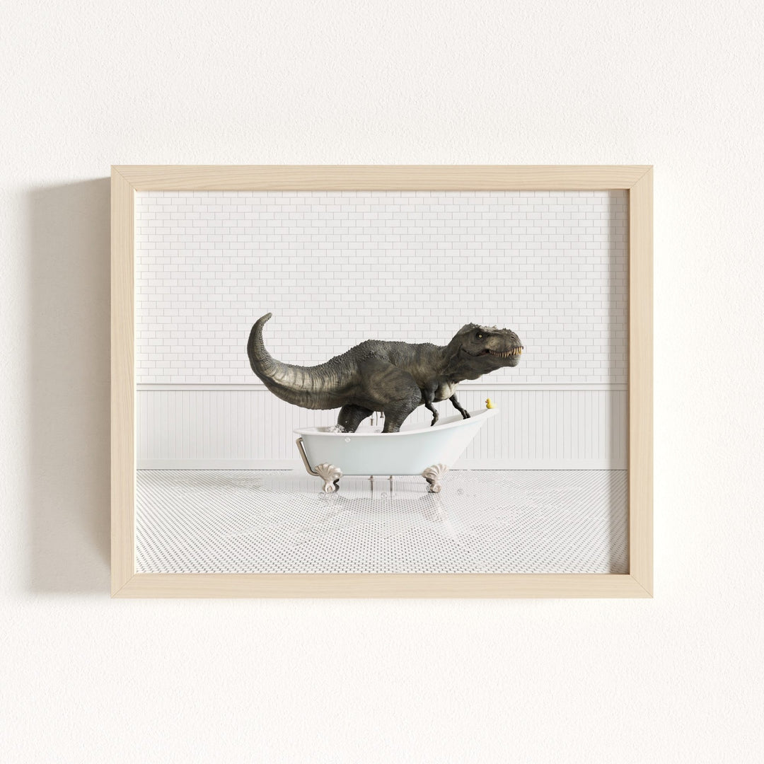 Tyrannosaurus Rex in Blue Bathtub